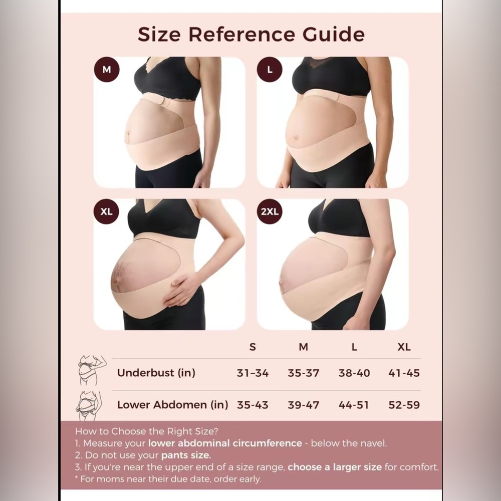 MomCozy Pregnancy Belly Band Pink L - Picture 7 of 12
